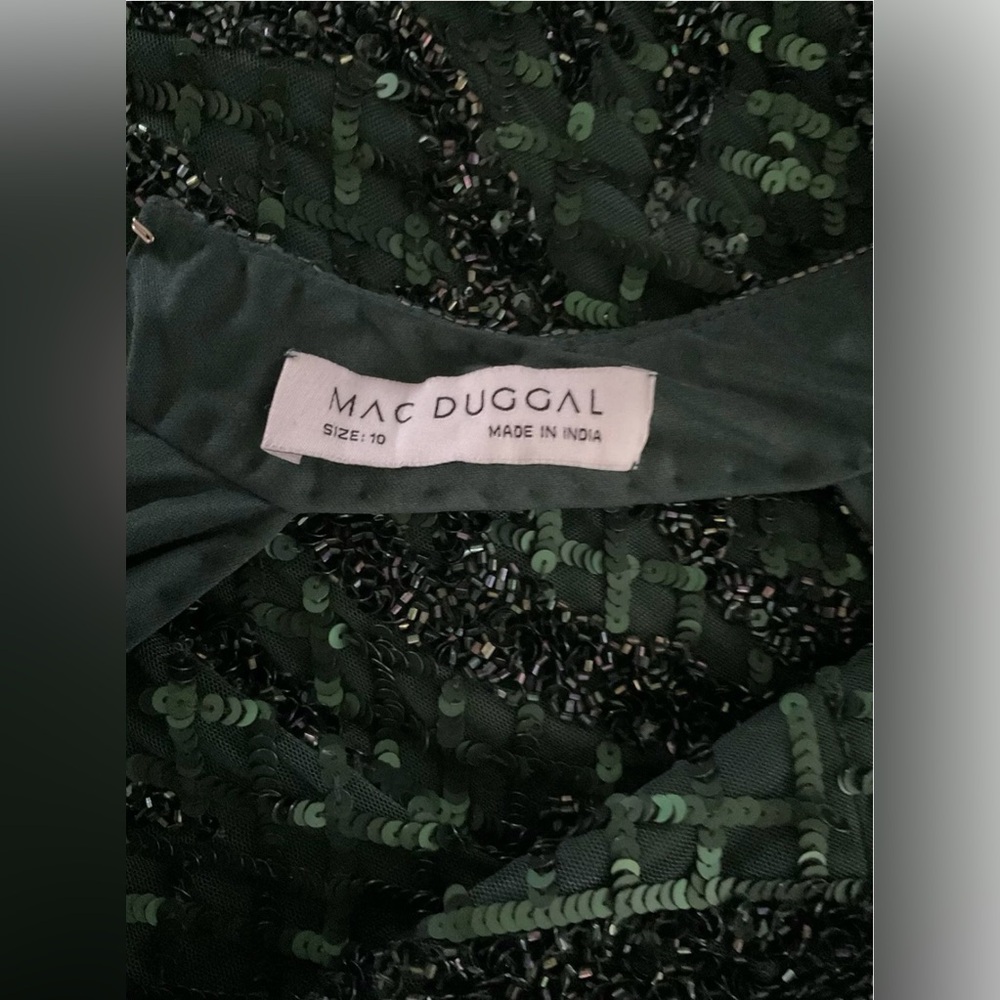 Mac Duggal Green Sequin Midi Dress - Picture 12 of 16